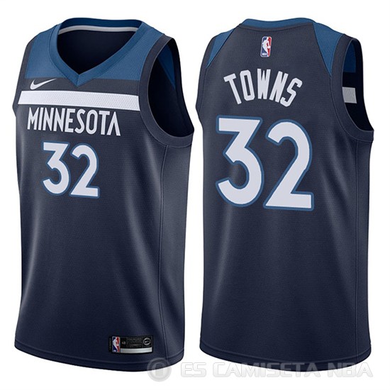Camiseta Karl Anthony Towns #32 Minnesota Timberwolves 2017-18 Azul - Haga un click en la imagen para cerrar